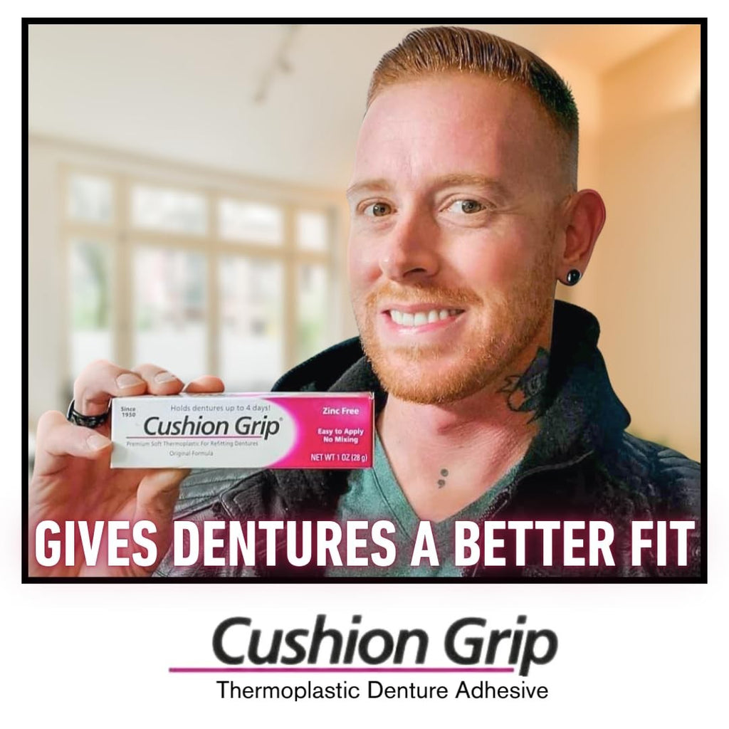 Denture Adhesive Cream 3 Pack, Waterproof, Non-Toxic, Long-Lasting Fit