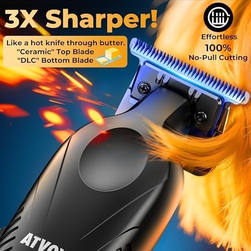 Professional Zero Gap Hair Trimmer with Sharp Blades & Long Battery Life