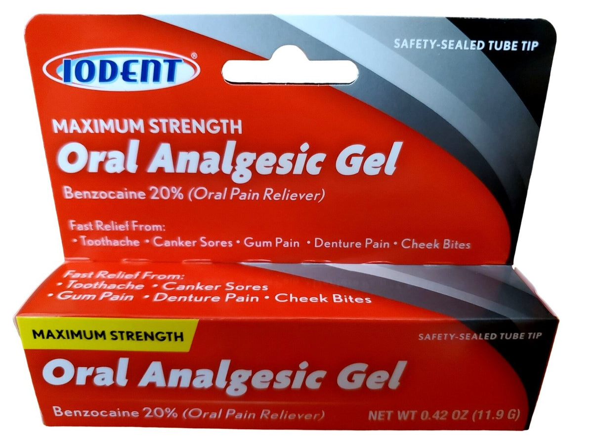 Maximum Strength Oral Analgesic Gel 0.42oz for Toothache & Cold Sores