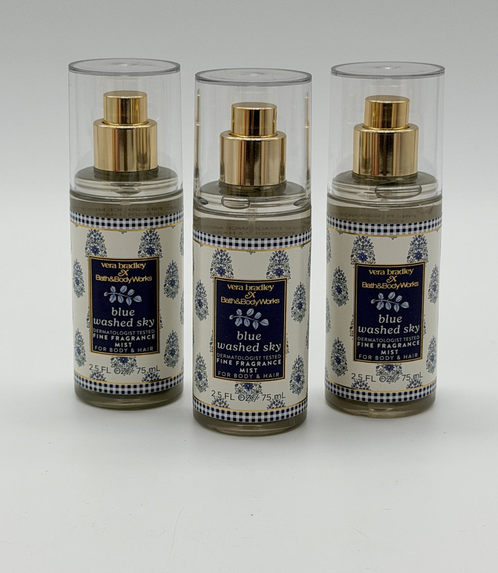 Bath & Body Works Vera Bradley Blue Washed Sky Fragrance Mist Set - Travel Size
