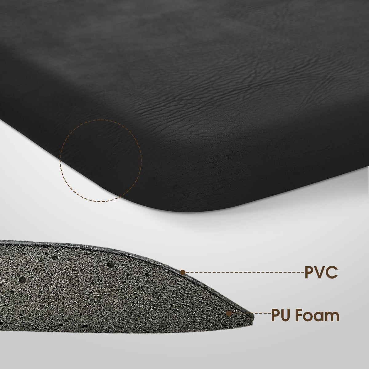 Anti-Fatigue Salon Floor Mat for Square Base Chairs - Comfortable PU Comfort Barber Mat