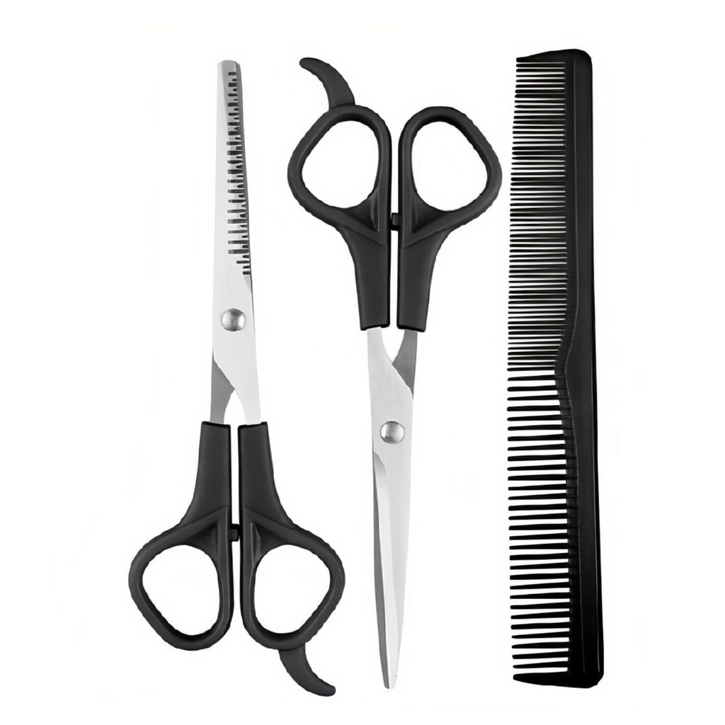 Professional Stainless Steel Hair Cutting Shears Set with Thinning Scissors & Comb