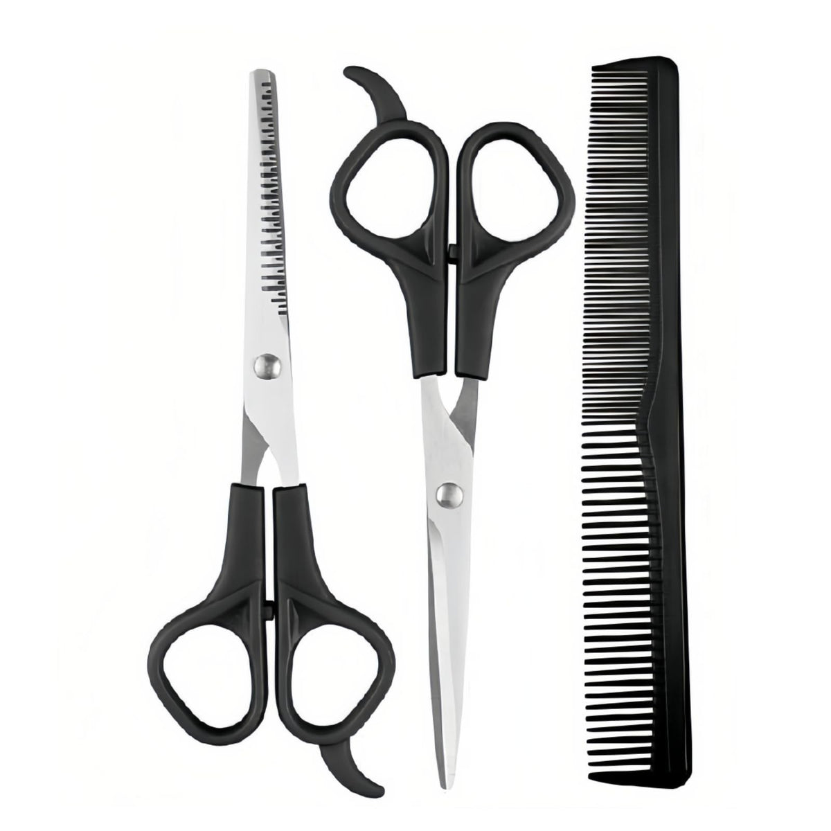 Professional Stainless Steel Hair Cutting Shears Set with Thinning Scissors & Comb