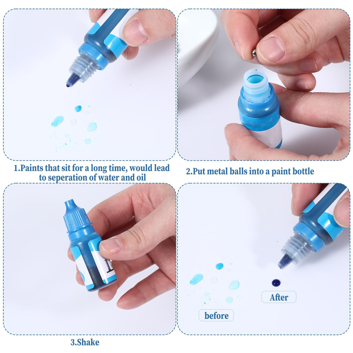 Metal Paint Mixing Balls 100 Pcs Stainless Steel Agitator Balls for Crafts