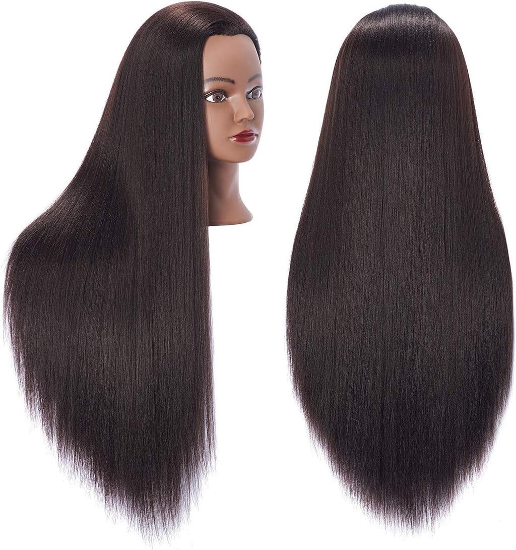 High-Temperature Resistant Yaki Black Mannequin Head for Hair Styling & Training