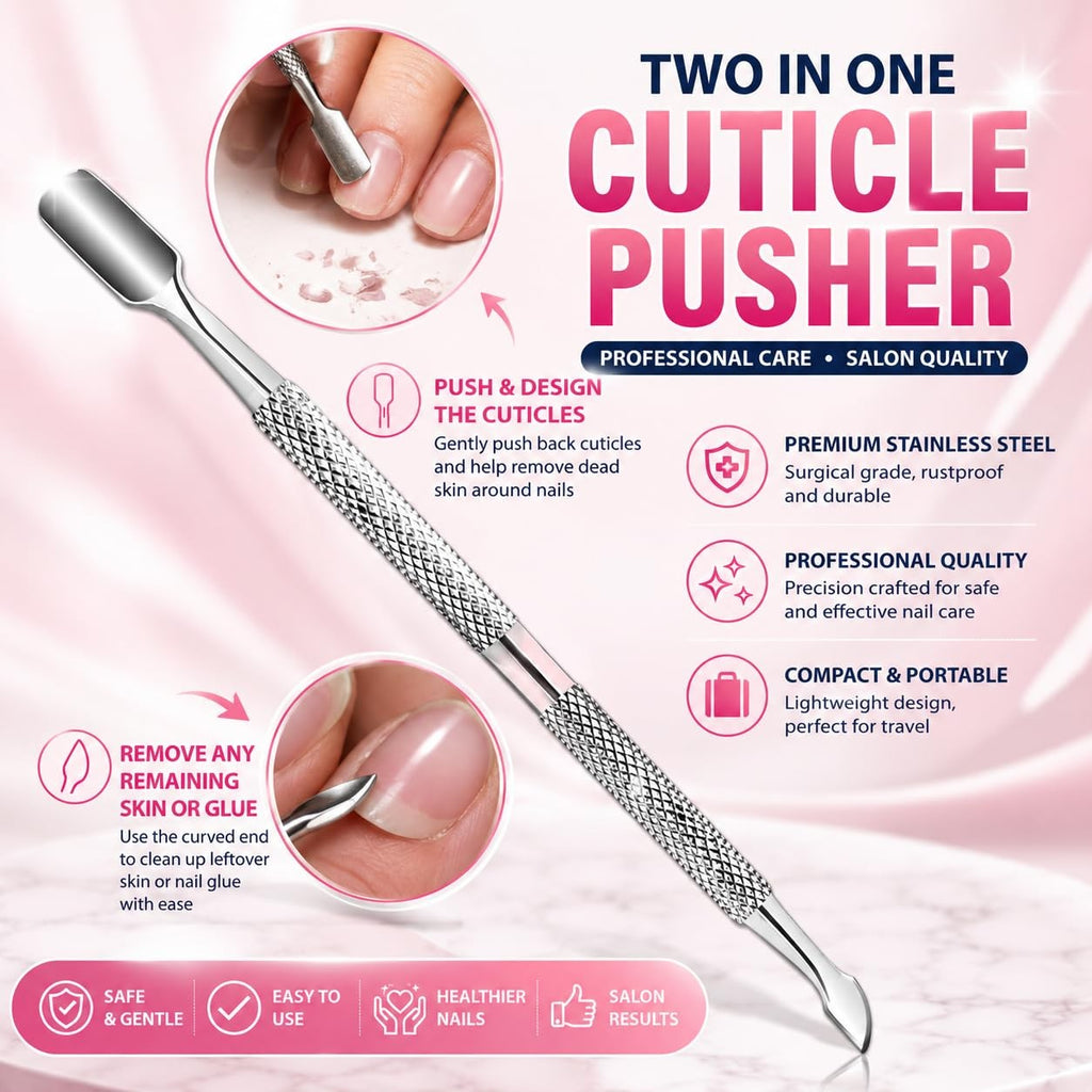 Professional Nail & Cuticle Pusher Tool for Manicure & Pedicure