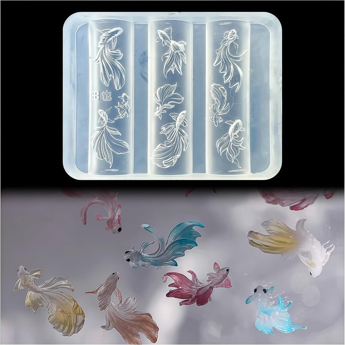 3D Fish Nail Art Molds Silicone Nail Design Tool for Gel, Acrylic & Resin