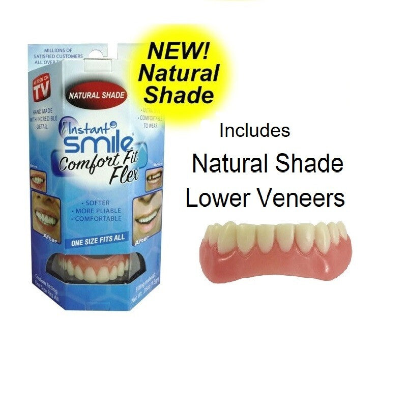 Instant Smile Natural Shade Snap-On Veneers for Upper and Lower Teeth