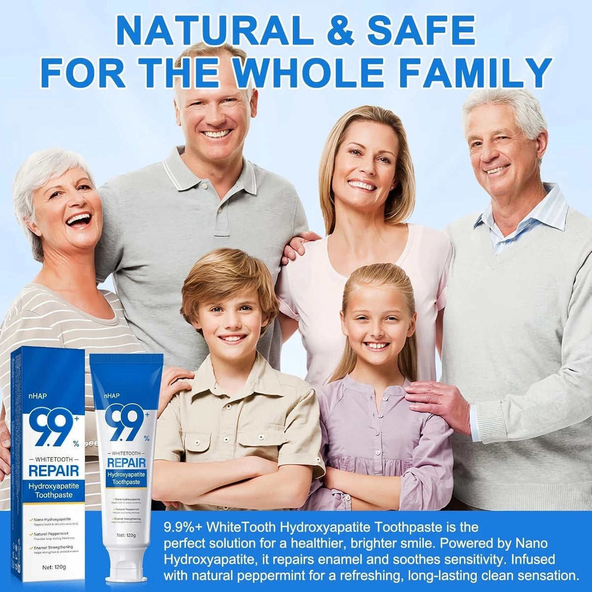 Nano Hydroxyapatite Toothpaste for Enamel Repair & Sensitivity Relief - 4.23 Oz