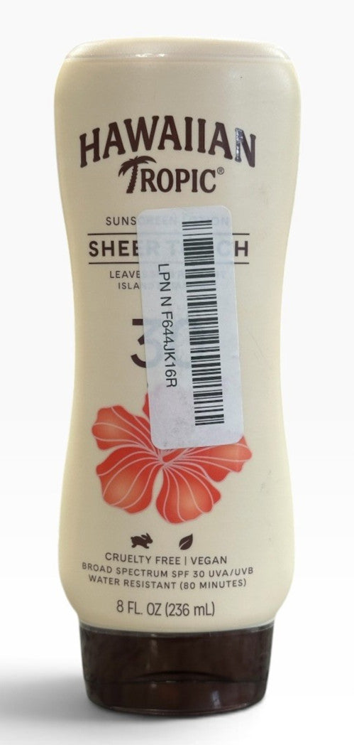 Hawaiian Tropic SPF 30 Sunscreen Lotion 8oz - Sheer Touch, Water-Resistant