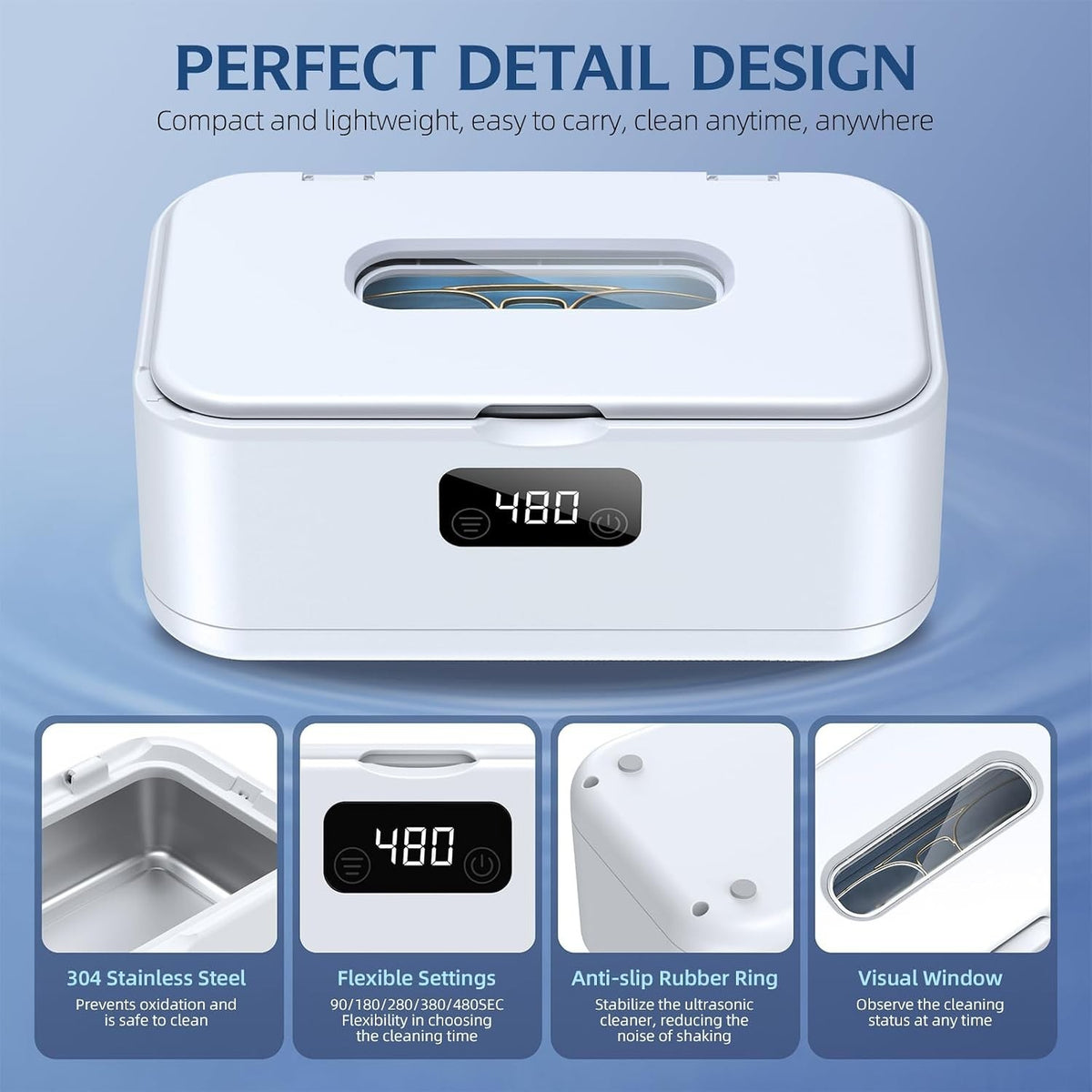 UV Ultrasonic Dental Retainer Cleaner Machine for Invisalign & Dentures