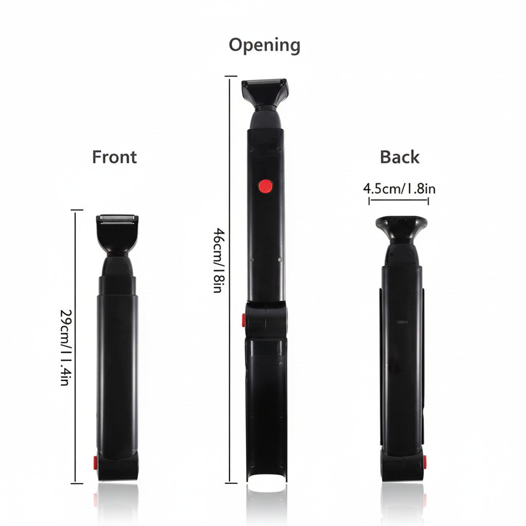 Electric Back & Body Shaver with Extendable Handle & USB Rechargeable
