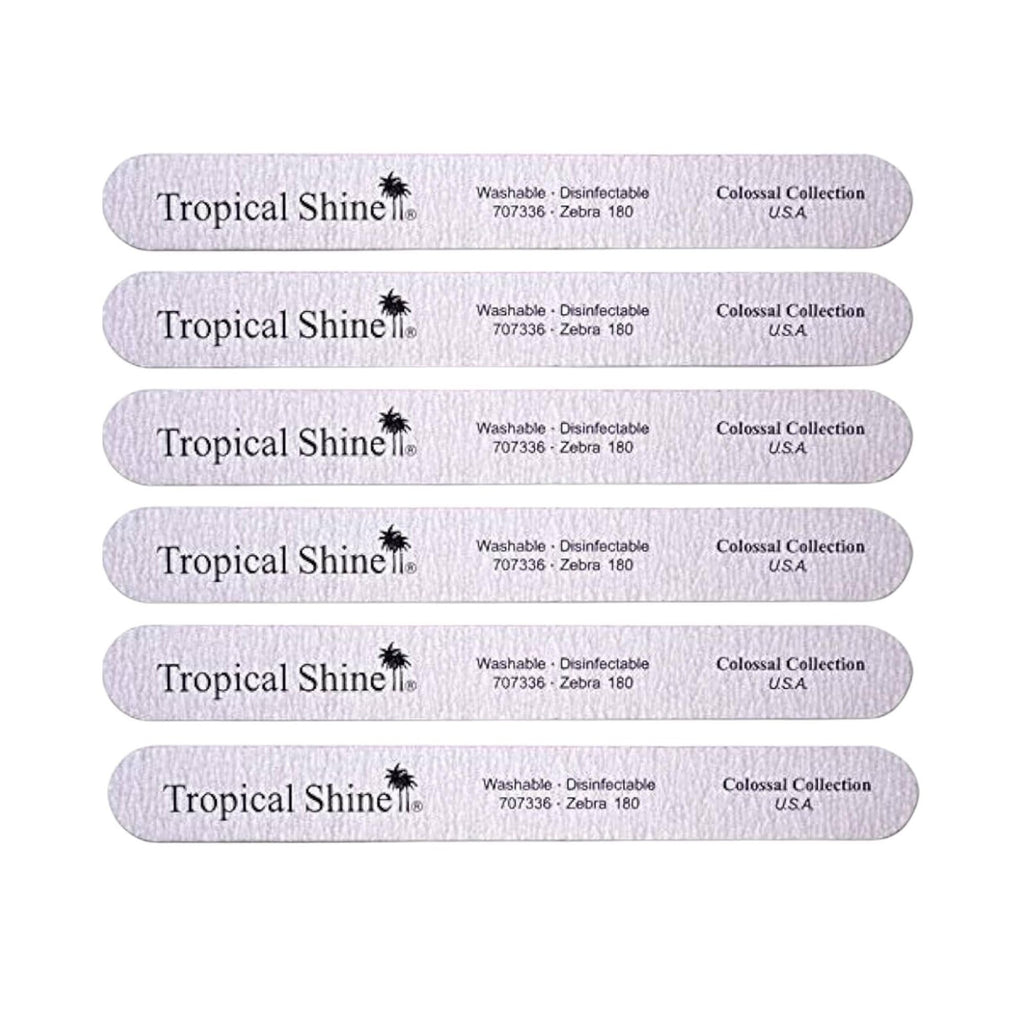 Jumbo Nail File Set - Colossal 180 Grit Silver Nail Buffers - 6 Pack