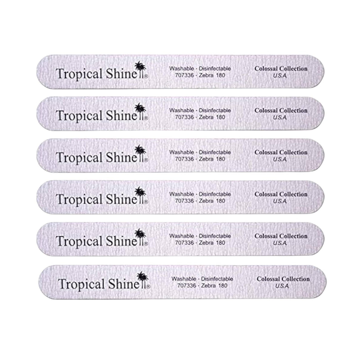 Jumbo Nail File Set - Colossal 180 Grit Silver Nail Buffers - 6 Pack