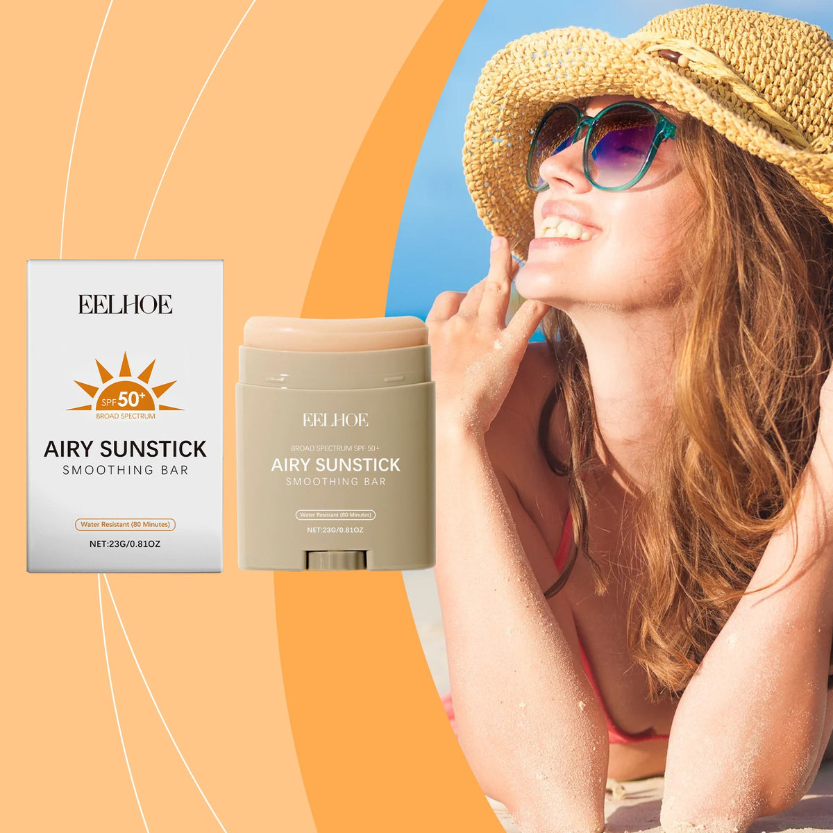 Moisturizing Sunscreen Stick SPF 50 Non-Greasy Face & Body Sun Protection