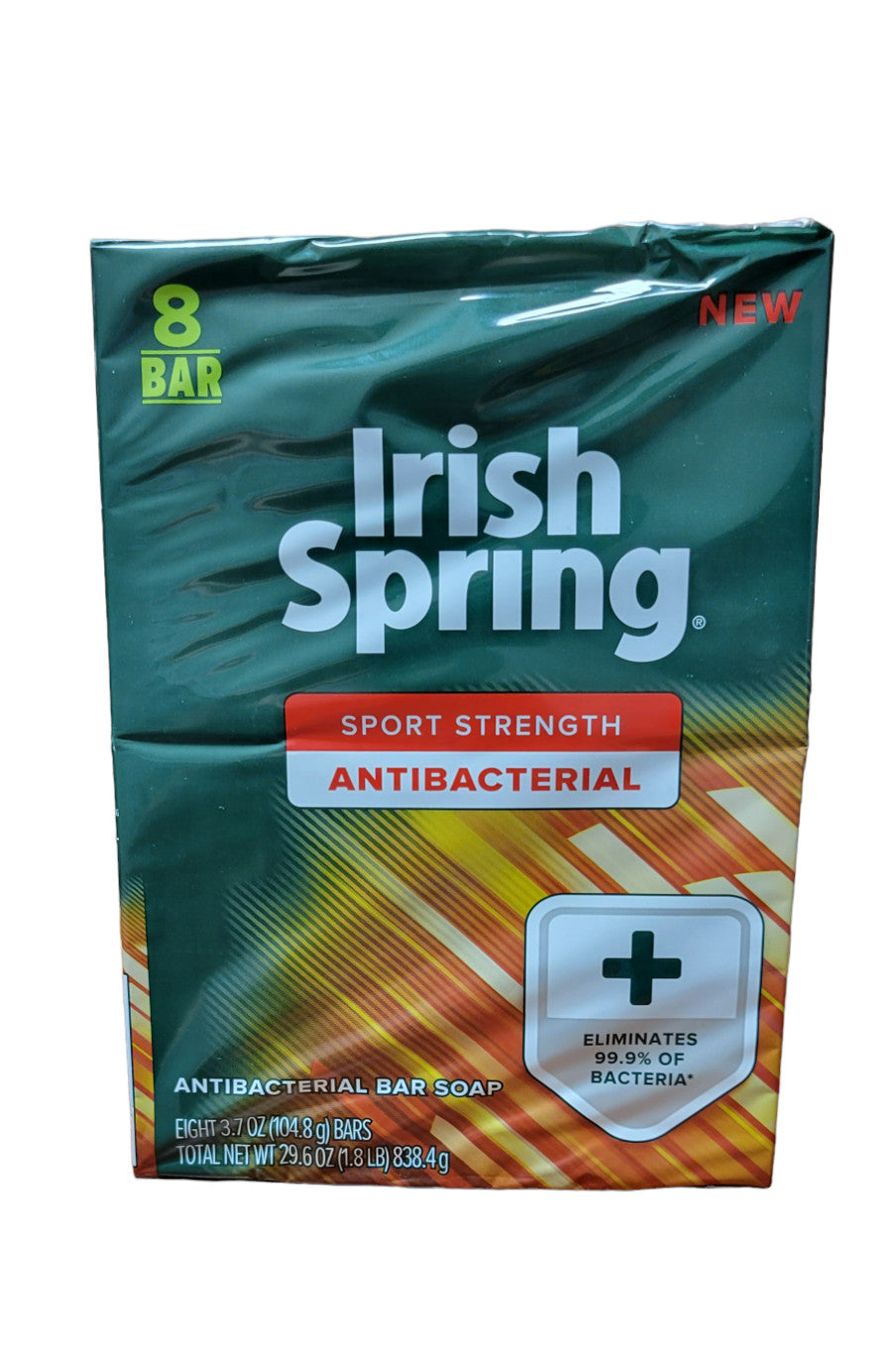 Irish Spring Sport Strength Antibacterial Bar Soap - 8 Pack, 29.6 Oz