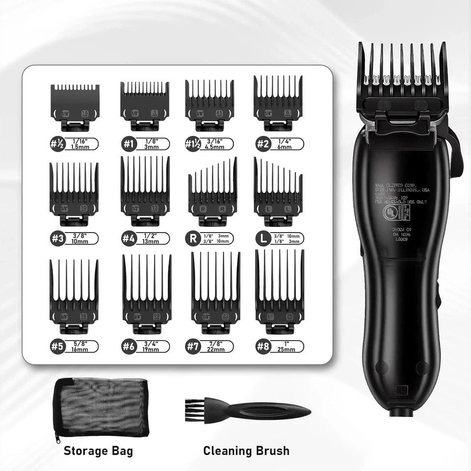 Professional Hair Clipper Guard Set with 12 Combs & Accessories