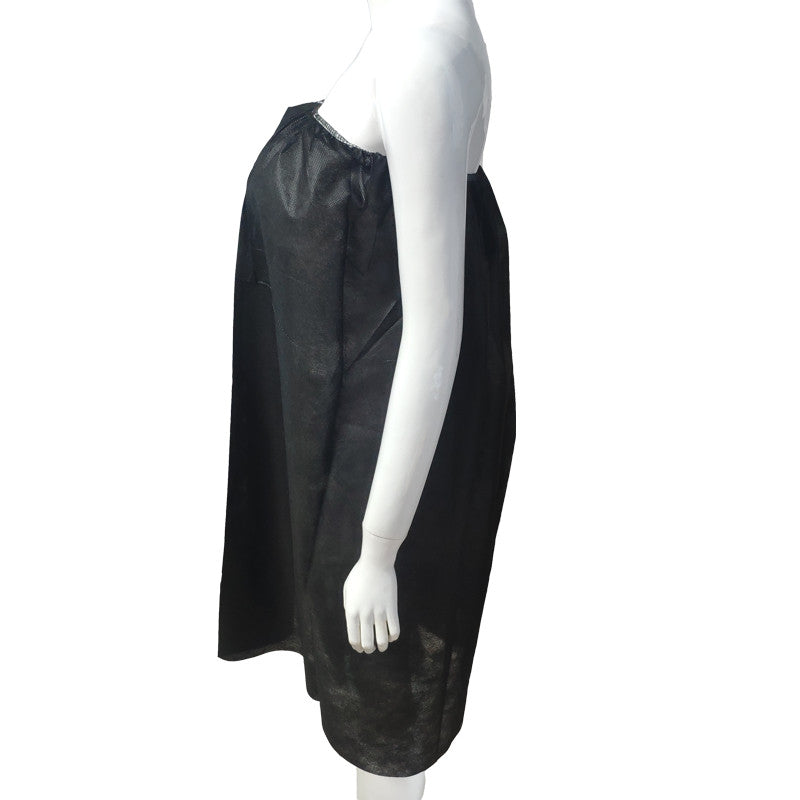 Disposable Spa Wrap Bathrobe Black 15 Pack - Lightweight Non-Woven Material