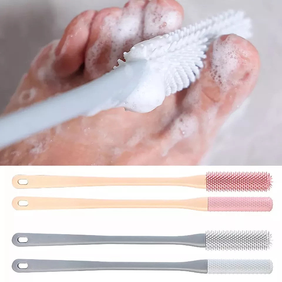 Toe Gap Cleaning Brush Set Long Handle Silicone Soft Rubber Deep Cleansing