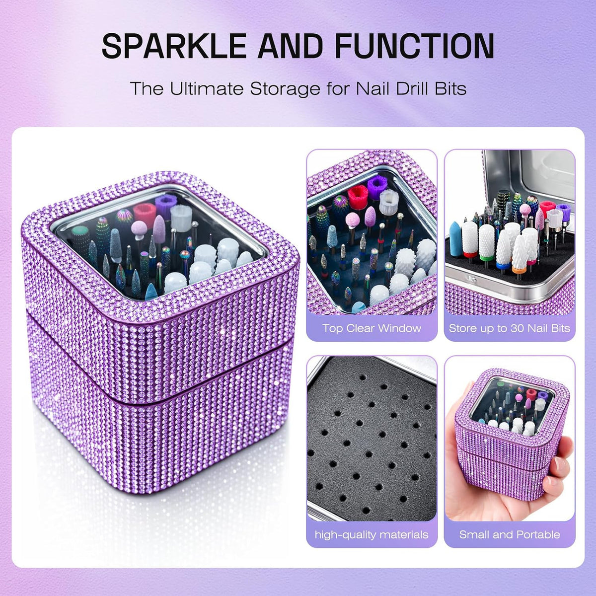 Nail Drill Bits Set with Storage Case 30Pcs Professional Manicure Tools