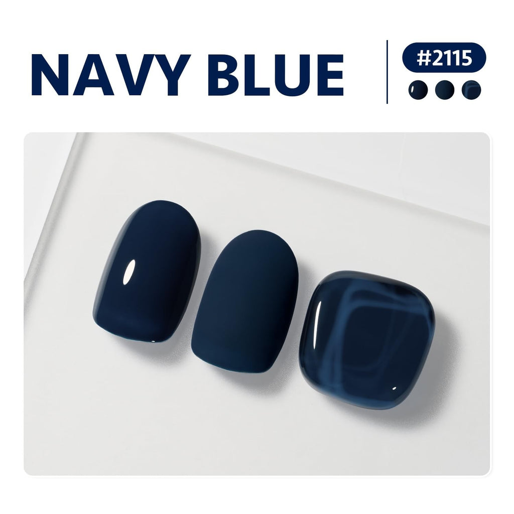 Navy Blue Gel Nail Polish 16ml - Long-Lasting Glossy Finish, Low Odor