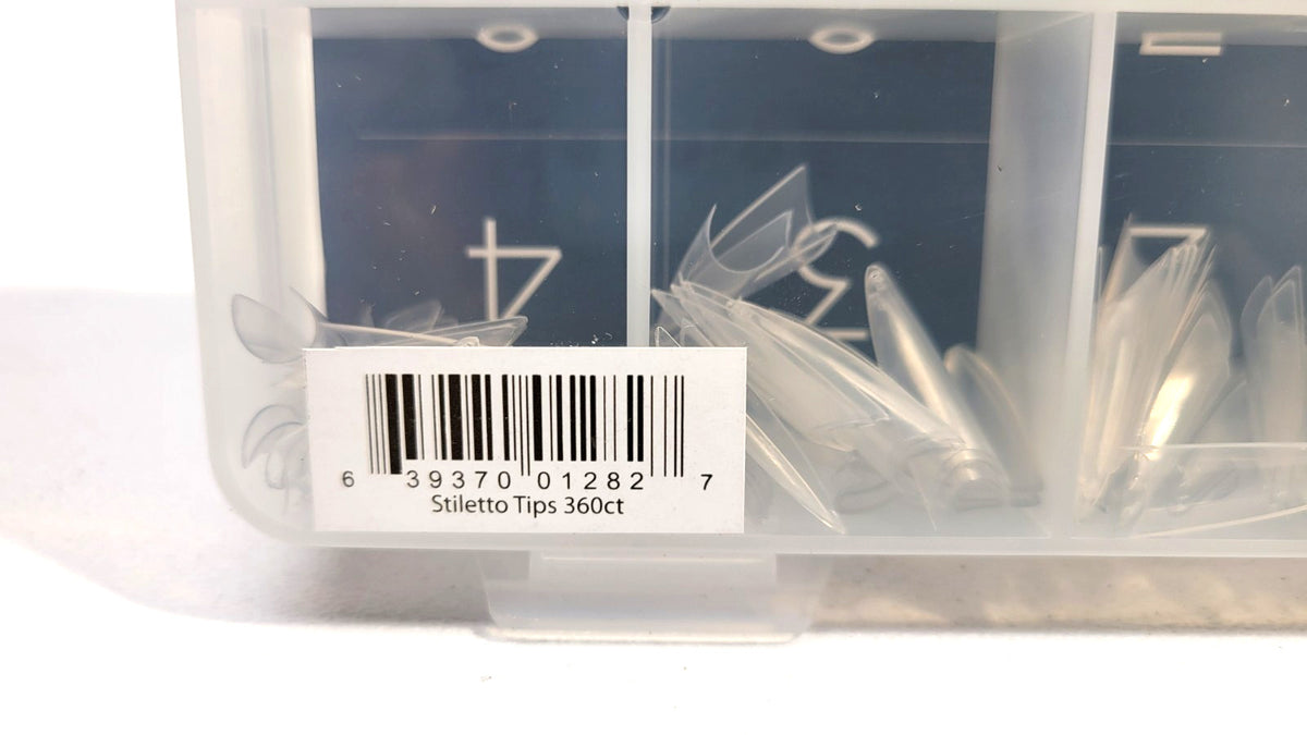 Pre-Shaped Stiletto Nail Tips - Professional Nail Extensions 360 Count