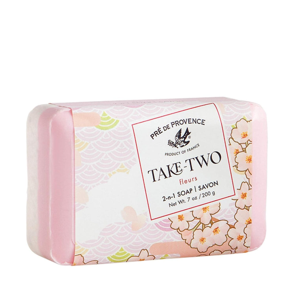 Take-Two 2-in-1 Fleurs Scented Exfoliating & Gentle Cleansing Soap 7oz