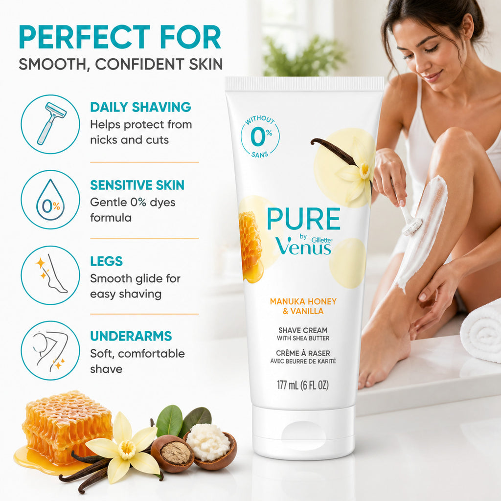 Venus Shave Cream with Manuka Honey & Vanilla - 6 oz, 6 Pack