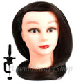 28-Inch Mannequin Head for Hair Training and Styling Practice - Dark Brown Synthetic Hair