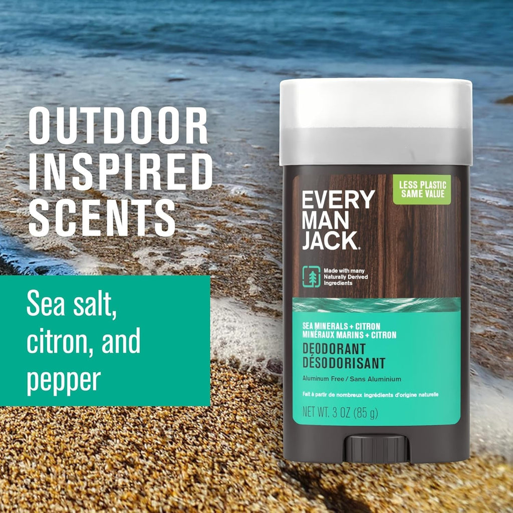 Aluminum-Free Men’s Deodorant with Sea Salt & Citrus - 3 oz
