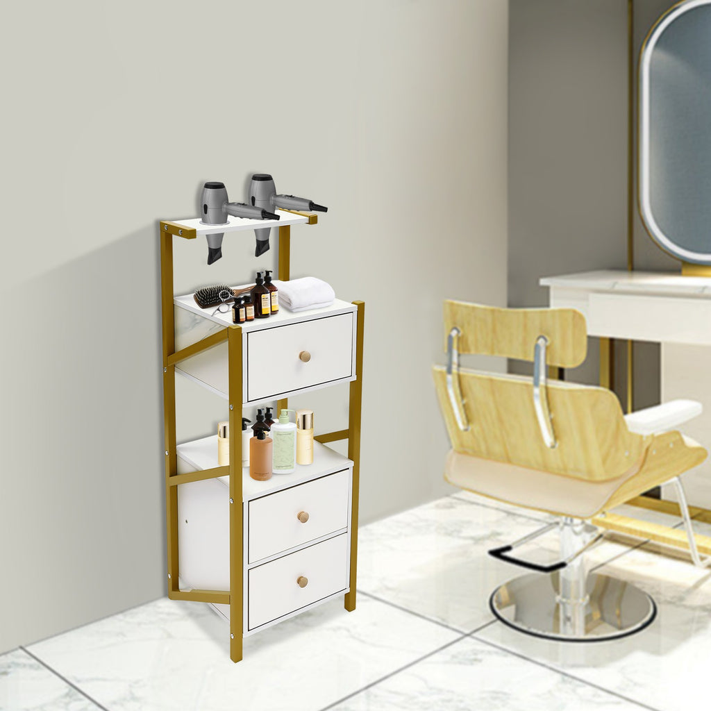 Salon Storage Cabinet with 3 Drawers & Hair Tool Slots - Hairdresser Organizer