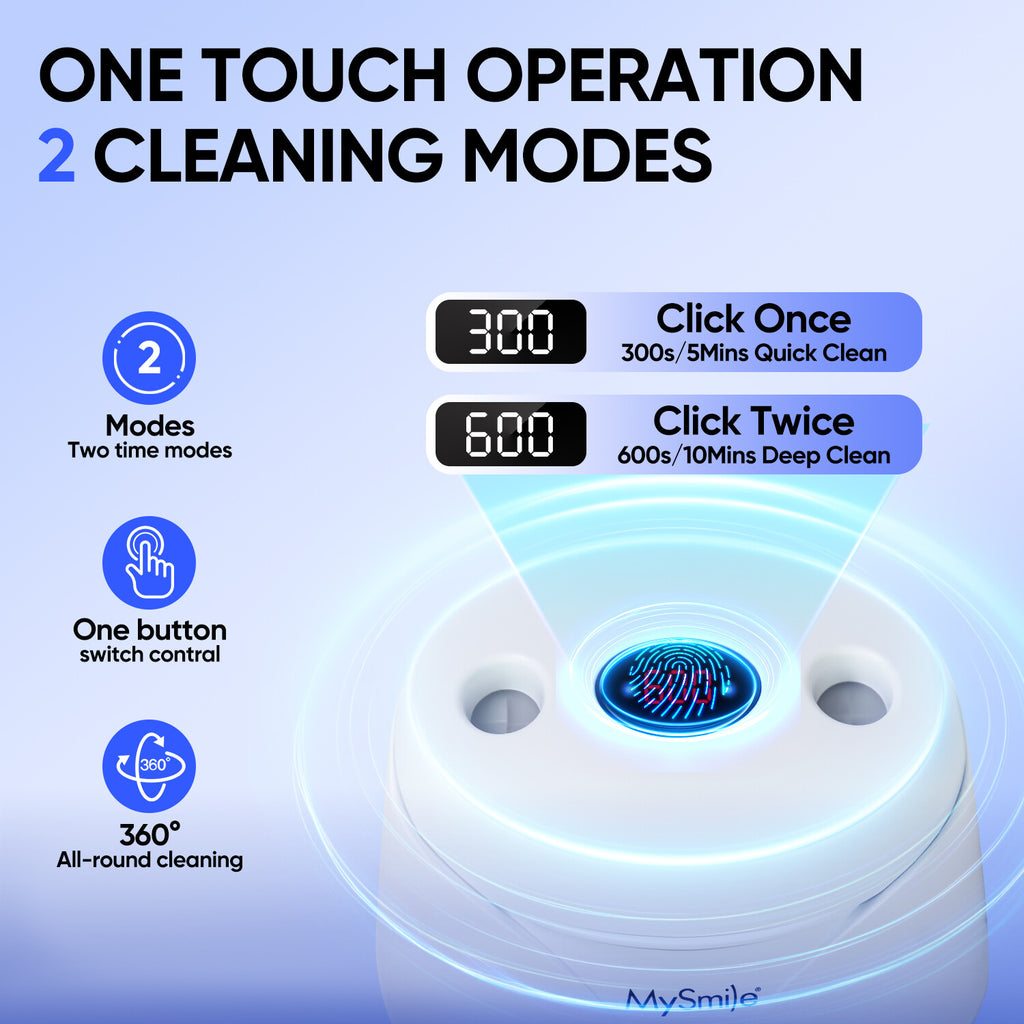 Ultrasonic Dental & Jewelry Cleaner 45kHz UV Sterilizer with Tablets – Portable