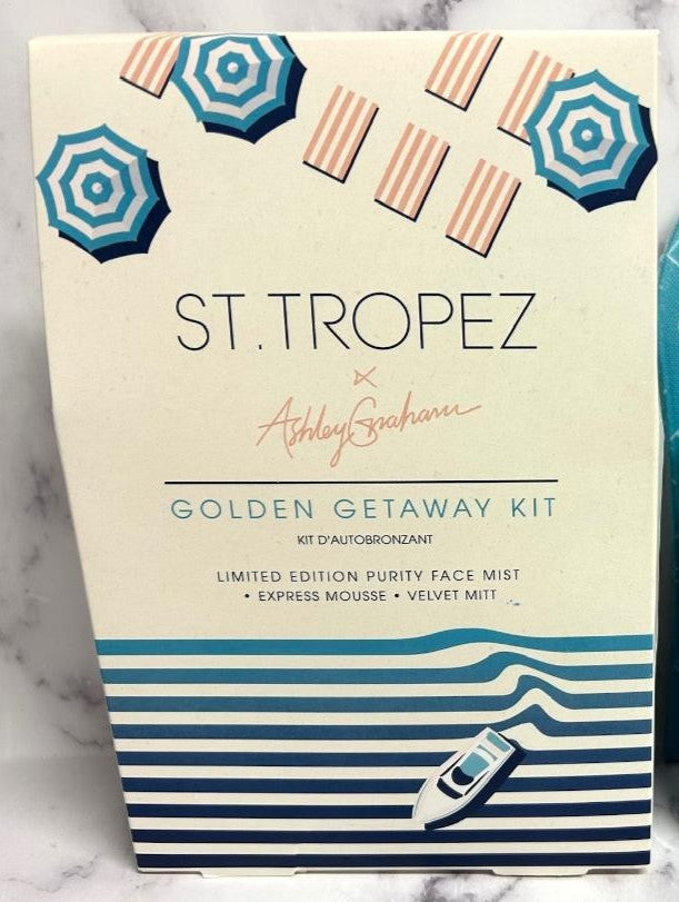 St. Tropez Golden Getaway Self Tanner Kit Face Mist Mousse Mitt