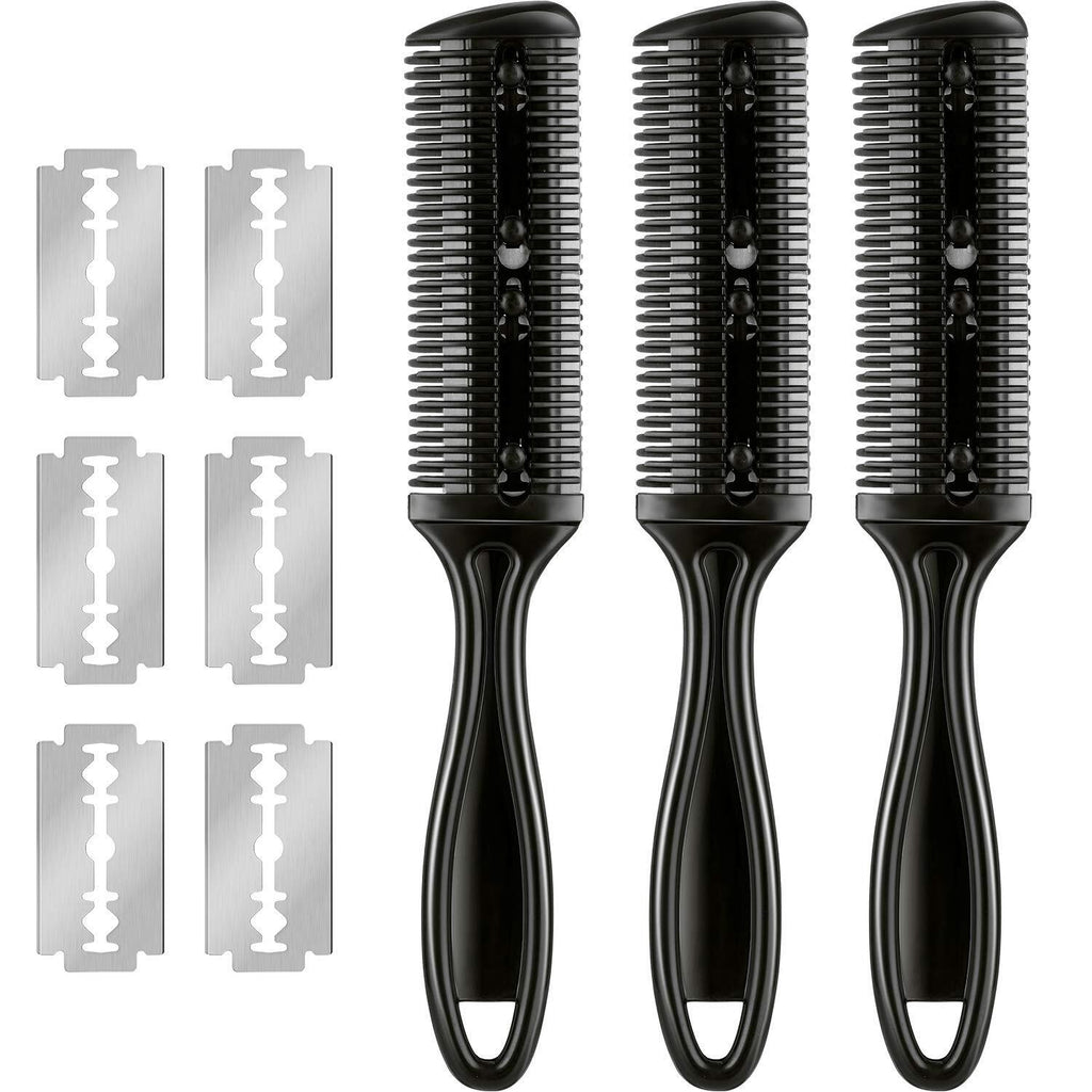 Hair Razor Comb Set with Replaceable Blades for Hair Thinning & Styling