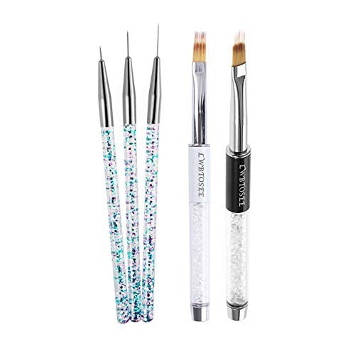 Nail Art Brush Set - 5 Pcs Ombre Gradient Gel Polish Painting Pens