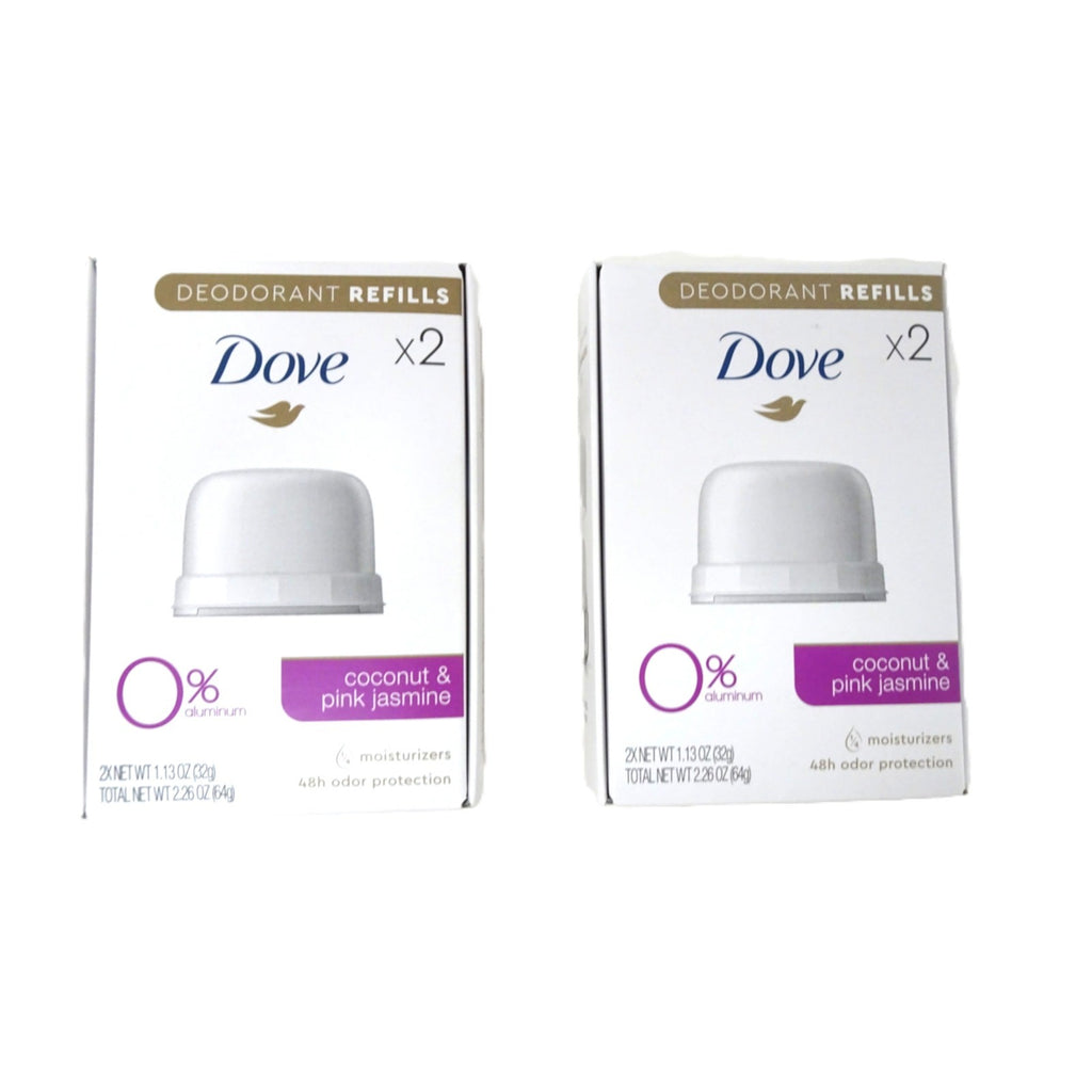 Dove Deodorant Refill Kit - Coconut & Pink Jasmine, 4 Refills, Long-Lasting Freshness