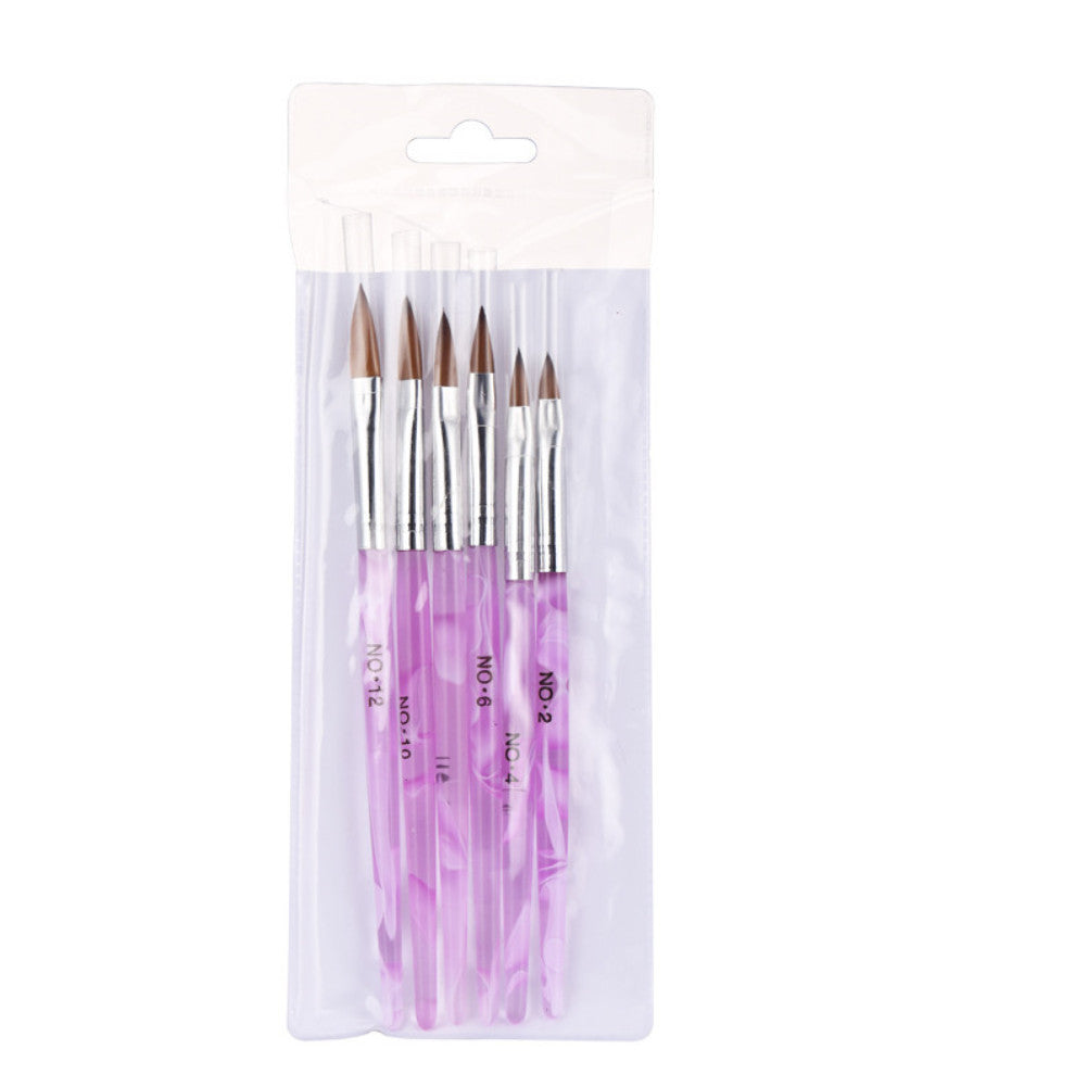 Acrylic Nail Brush Set 6 Sizes Kolinsky Sable Hair for Nail Art & Gel Application
