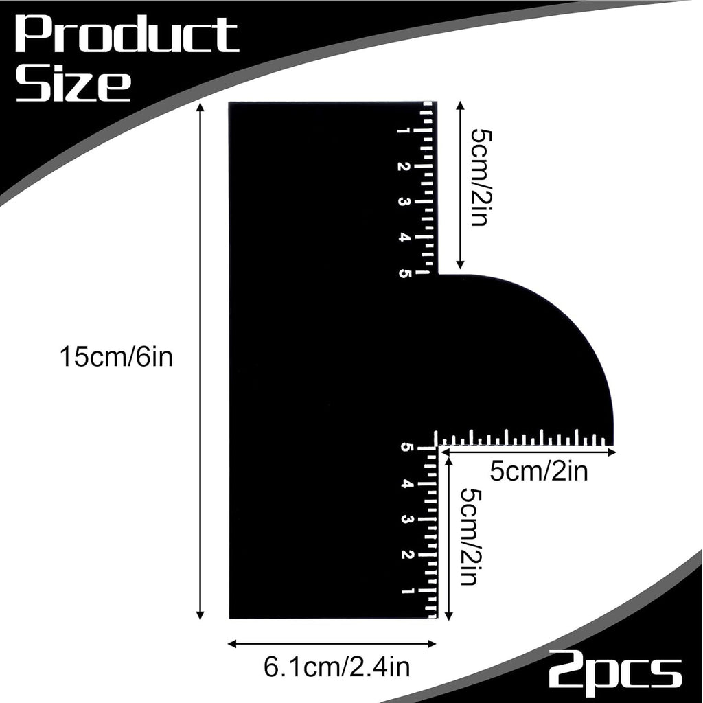 Professional Hairline Shaping Cards for Barbers - 2 Pcs Black T-Shaped Enhancement Tools