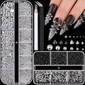 Gothic Nail Charms Set with 3D Studs Pearls & Beads for Nail Art