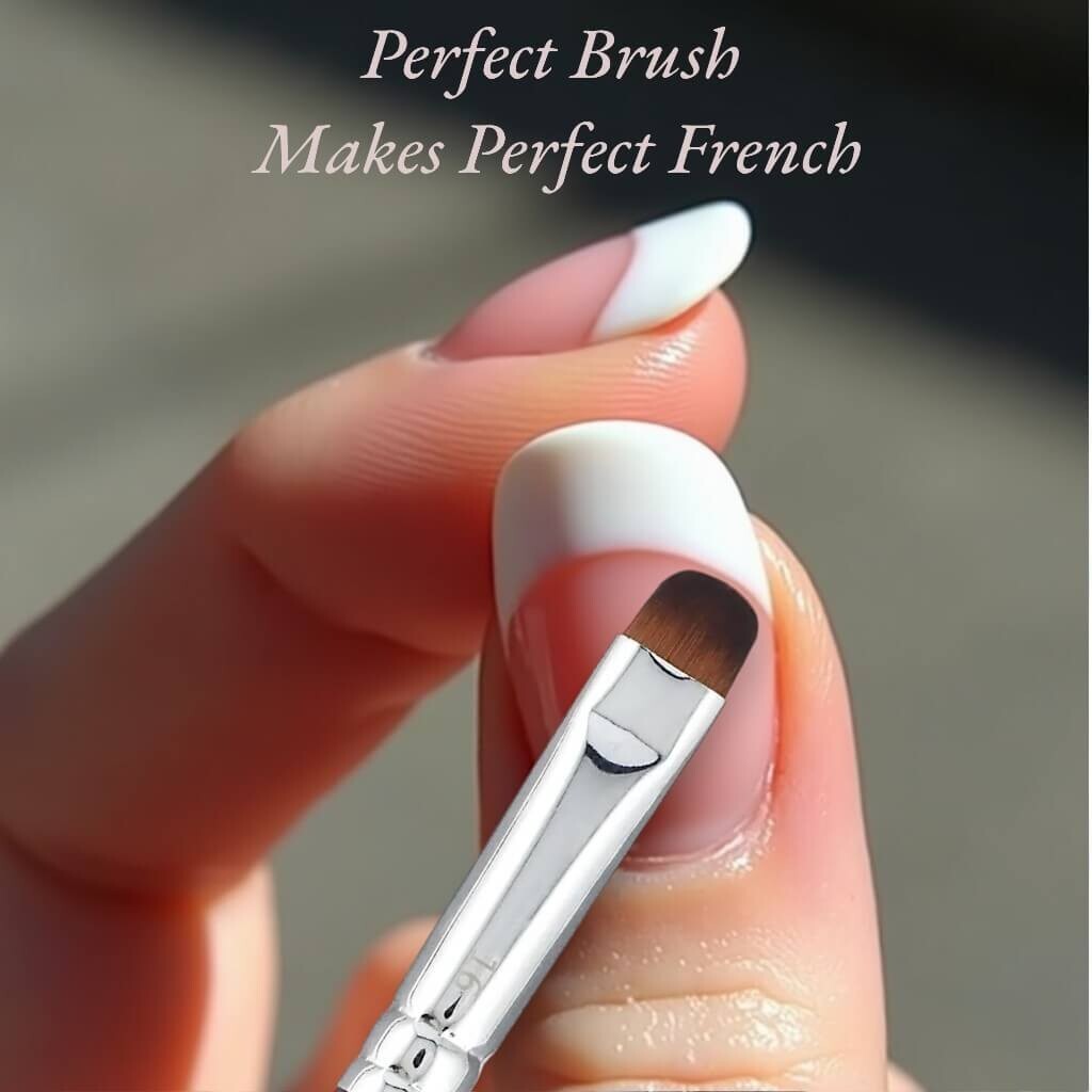 French Nail Brush Set - Blue Handle Gel Cleanup Brushes, R14 Pack of 2