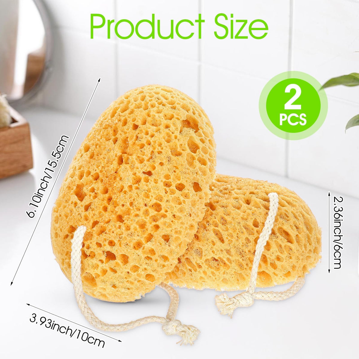 Large Soft Exfoliating Body Scrubber - 2 Pack Shower Sponges for Sensitive Skin