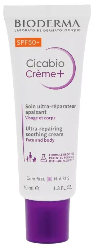 Bioderma Cicabio Cream SPF 50+ for Face and Body 40ml - Skin Repair & Scar Prevention