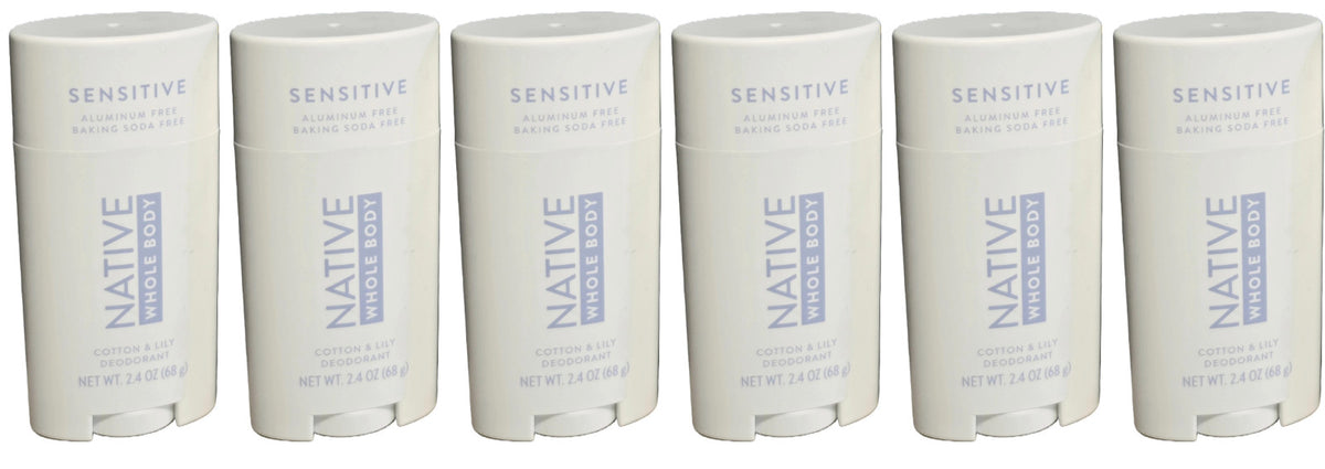 Sensitive Deodorant Bundle - Native Cotton & Lily 6x2.4 oz Aluminum-Free