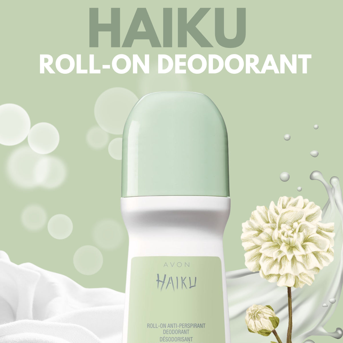 Avon Haiku Roll-On Anti-Perspirant Deodorant - Fresh Scent 2.6 fl oz 3-Pack