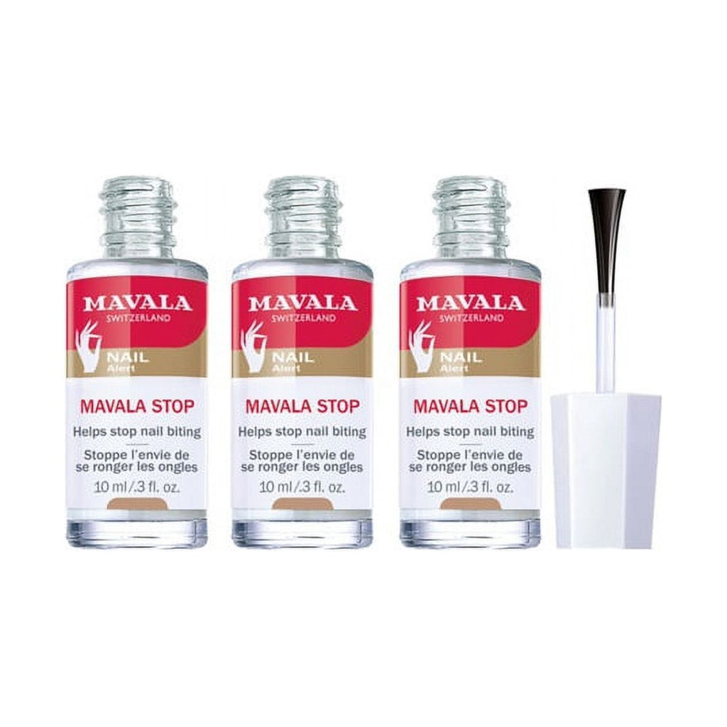 Nail Biting Deterrent Nail Polish - Clear, 3-Pack, 0.3 Fl Oz