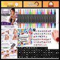 Temporary Tattoo Kit with 24 Pens, 50 Stickers & 82 Stencils for Teens