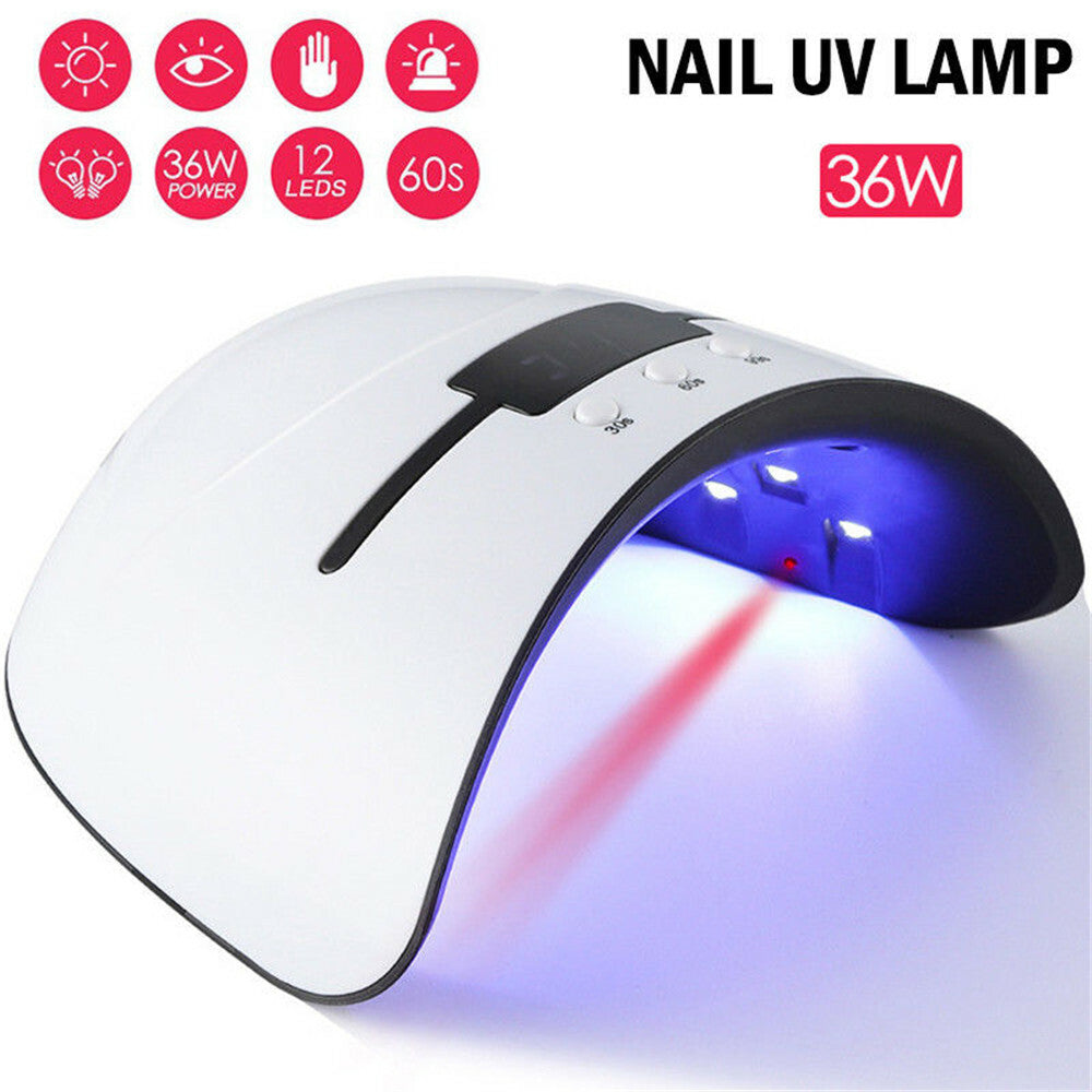 36W UV LED Nail Polish Dryer Lamp with Timer for Gel Manicure