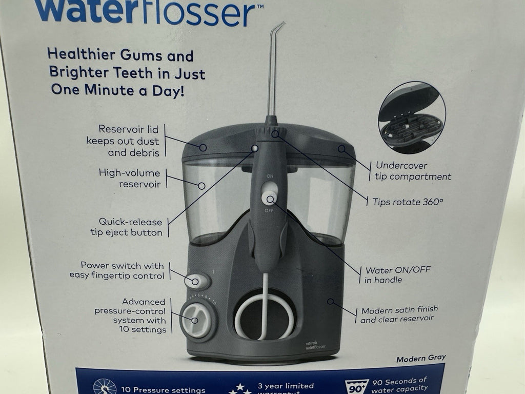 Waterpik Ultra Water Flosser with 10 Pressure Settings & 6 Tips - Light Gray