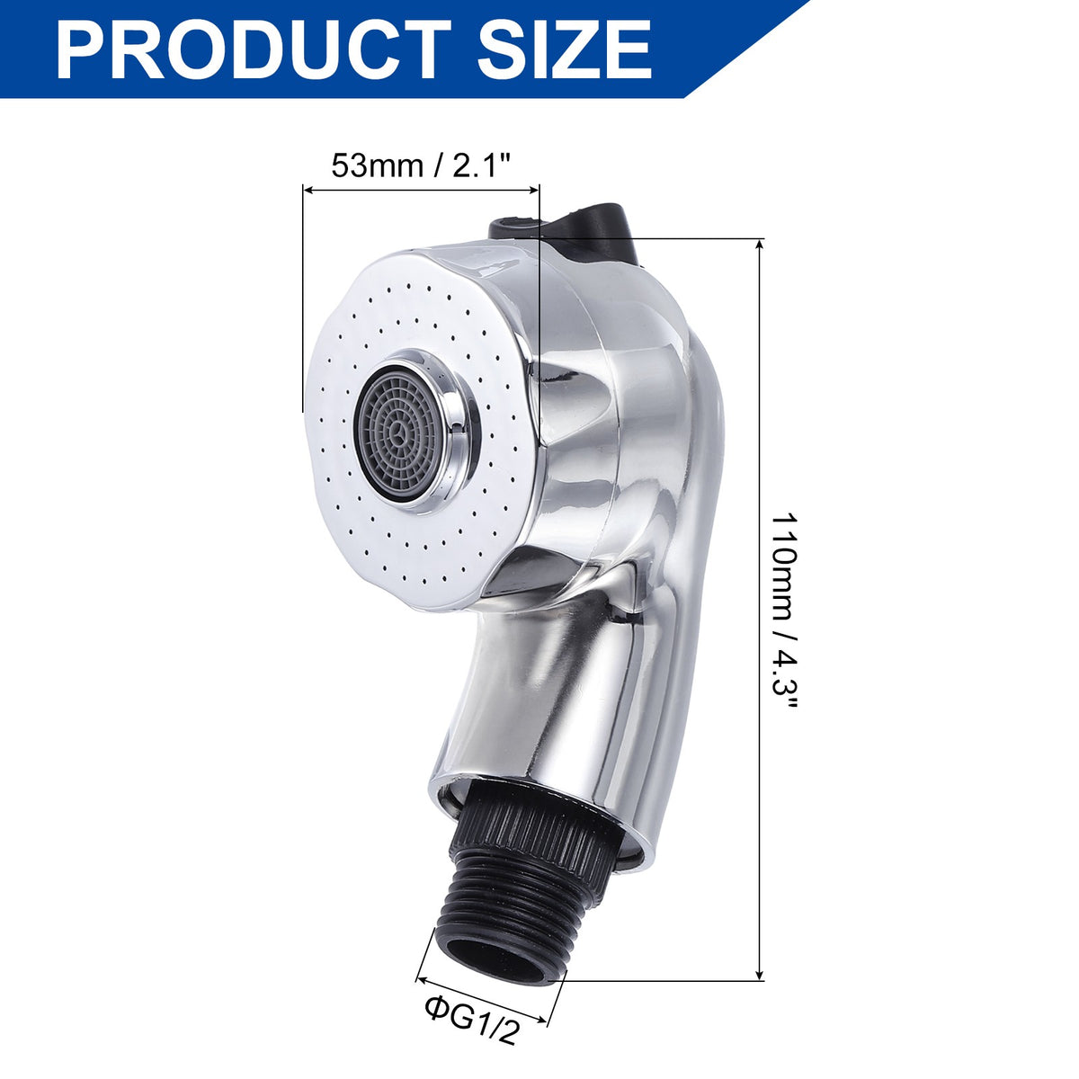 Shampoo Bowl Sprayer Head Sink Faucet with 2 Buttons - Silver