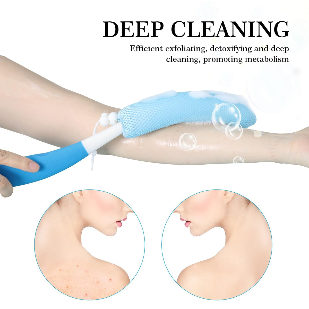Long Handle Bath Brush Back Scrubber Non-Slip Shower Body Exfoliating Loofah
